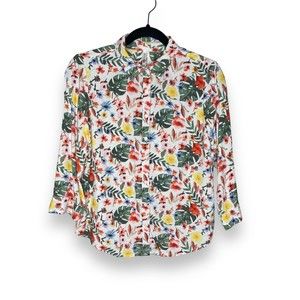 Lee Cooper East London Floral Button Front Shirt Size Medium